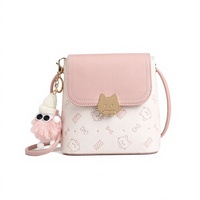 Cow&Kitty / Sac seau en silicone et peluche motif fleur de cerisier scintillante, sac à bandoulière pour femme avec fermeture
