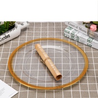 Assiettes de Présentation XiangJin 33cm en Plastique Écologique, Design Occidental de Luxe, Vaisselle Solide en PS pour Mariages et Événements