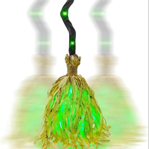 Balai de sorcière animé pour Halloween, décoration magique avec son et lumière activés par le toucher, sons effrayants, danse intérieure - Product Image 1