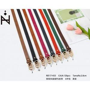 Cinturón de PU con Hebilla de Bloqueo KT y Placa Recta de 2.8cm para Mujer y Hombre, Accesorio de Moda - Product Image 3