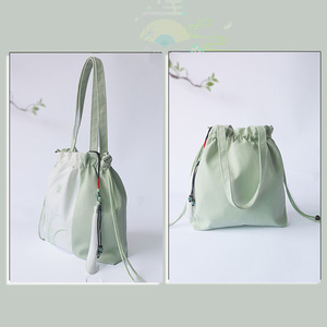 Borsa a Tracolla Vintage con Ricamo Floreale, Stile Antico, Sacchetto con Coulisse in Pelle PU, Borsa a Mano da Donna - Product Image 5