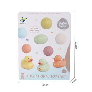 Suministro de fábrica gran oferta PVC rítmico Flexible inolvidable paja no poroso bebé verano juguete patito bola mano agua flotante - Product Image 1