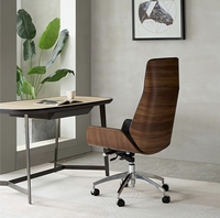 Chaise de bureau exécutive moderne en cuir PU, dossier haut, ergonomique, réglable en hauteur, chaise de bureau pivotante de luxe pour la maison, le bureau ou le salon