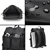 Sac à dos unisexe en tissu Oxford pour ordinateur portable, tendance, multi-poches, design unique à enroulement, décontracté, pour le travail, la rue et l'extérieur, extensible