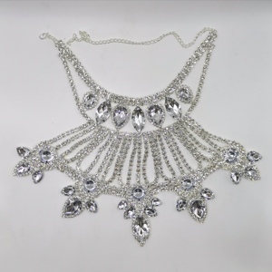 Fashion Exaggerated Rhinestone Necklace Personality Luxury Multi-layer Water Drop Necklace Shiny Earrings Necklace <strong>Jewelry</strong> <strong>Set</strong> - Product Image 6