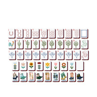 Desain Koboi Barat Vintage 160pcs Set Mahjong Akrilik Amerika Motif Kaktus dan Tapal Kuda Hadiah Premium untuk Pecinta Permainan Mahjong