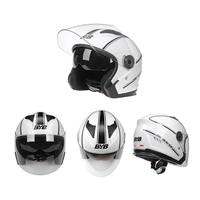 Casque de moto demi-face à double lentille en ABS, casques de motocross en ABS pour adultes, accessoires de moto, protection de la tête