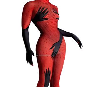 Traje de escenario de tela para escenario de Halloween, <span class=keywords><strong>mono</strong></span> de <span class=keywords><strong>lentejuelas</strong></span>, Ropa de baile, leotardo de bailarina, <span class=keywords><strong>Mono</strong></span> de Club para mujer - Product Image 6