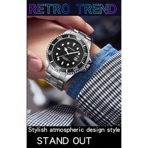 Reloj Automático para Hombre, Acero Inoxidable, Cristal, Analógico, Esfera Negra, Luminoso, Calendario, Resistente al Agua 30 bar, Reloj de Buceo - Product Image 5