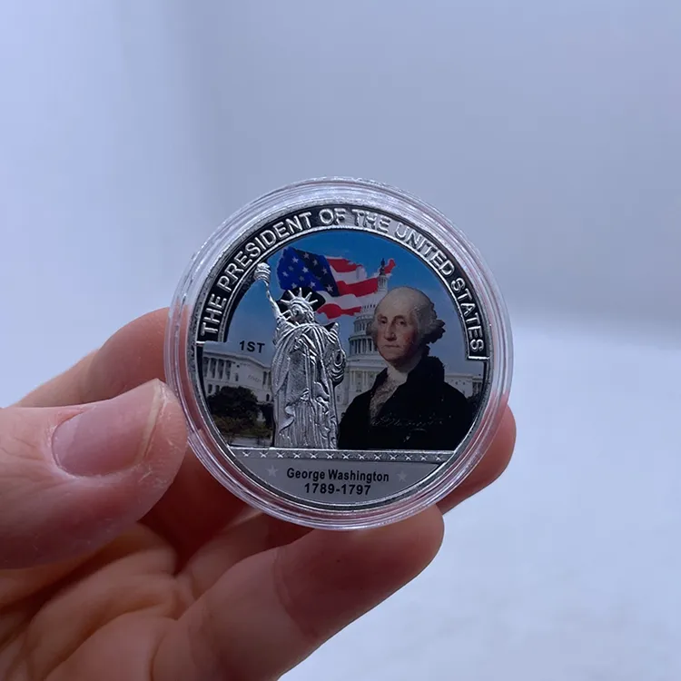 Amerika Leader Souvenir 40Mm Metalen Zilveren Munt Voor Amerikaanse Verzamelaars Kopers