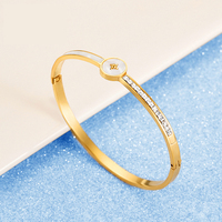 Bracelet minimaliste en nacre, hypoallergénique, en acier titane, avec zircon carré pavé, micro-incrustation électroplaquée, pour femme