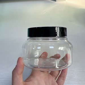 Envase Redondo Transparente de Plástico Ámbar para Exfoliante Corporal de 100 ml, 120 ml, 150 ml, 180 ml, 200 ml, con Tapas Negras y Doradas, Frasco de PET para Cosméticos - Product Image 4