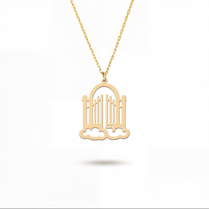 Collana Inspire Jewelry in Acciaio Inossidabile con Ciondolo Minimalista Porta del <span class=keywords><strong>Cielo</strong></span> Placcato Oro 18k - Product Image 1