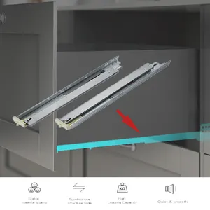Ronghui 18 Inch Soft Close Drawer Slide Heavy Duty Single Extension Undermount Slide Telescopic Slides Drawer In China