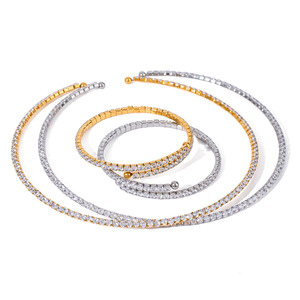 NOUVEAU BRACELET TENDANCES BOHEMIENNES HR BLING-BLING ICED OUT TENNIS ZIRCON, PLAQUÉ OR 18K EN ACIER INOXYDABLE, BIJOUX CADEAU TRÈS POPULAIRE - Product Image 2