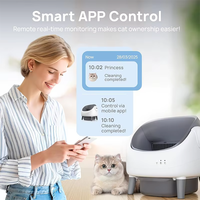 Bac à litière pour chat automatique intelligent à nettoyage automatique, design ouvert, contrôle par application, double capteur de sécurité, grande capacité 76L, nettoyage facile