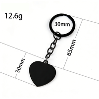 Ywyougang Edelstahl Mode 4-Farben Schlichte Herzförmige Schlüsselanhänger Lasergravierbar Valentinstag Souvenir