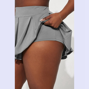 Channel Sexy Play Role Ruffle Lingerie for Schoolgirl Women's Y2K Solid <strong>Pleated</strong> Micro Mini <strong>Skirts</strong> With <strong>Shorts</strong> <strong>Underneath</strong> - Product Image 4