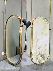 Espejo de cristal flotante de 5mm de grosor con estilo moderno, pantalla de tiempo, Interruptor táctil LED, espejo de pared ecológico para decoración de baño de Hotel - Product Image 5