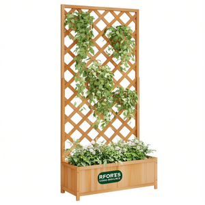 Jardinière en bois RFORES, treillis de jardin, 6 pieds, clôture de jardin extérieure, résistante à la pourriture, style rectangulaire - Product Image 1