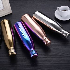 500ml Vacuum Insulated Travel, Water <b>Bottle</b> Leak-proof Double Walled Cola Shape Stainless Steel Water <b>Bottle</b>/ - Product Image 1