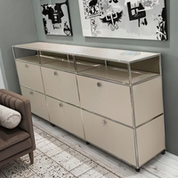 Modulaire Vintage Métal Buffet Armoire Combinaison Cuisine Acier Rangement Placard Chevet Table de Chevet Armoire Modulaire