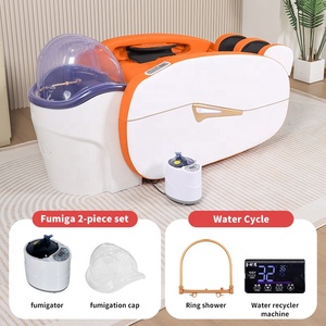 Multifunktions-Friseursalon Orange <span class=keywords><strong>Shampoo</strong></span> <span class=keywords><strong>Massage</strong></span> stuhl Head Spa Elektrischer <span class=keywords><strong>Massage</strong></span> tisch Barber Shop Water Circulation Spa Bed - Product Image 5