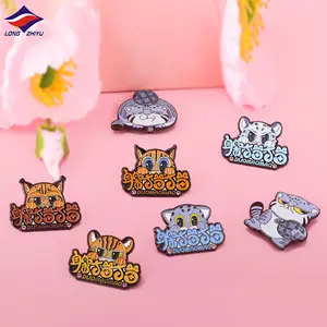 Longzhiyu 2021 Hot Sale Factory Wholesale Custom Cute Cartoon Metal Soft Enamel Pins Little Animals Lapel Pin Badges