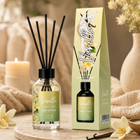 Diffuseur à bâtonnets 100ml Vanille Café Parfum Chaleureux, Ensemble de bâtonnets de parfum d'ambiance longue durée, Désodorisant d'intérieur, Cadeau chaleureux pour la maison