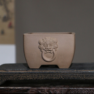 Pot à Bonsaï Rectangulaire Zisha Miniature Visage de Lion pour Bureau - Product Image 4
