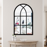 INTCO nouveauté grande taille mode luxe Antique mur décoratif métal fenêtre arc fer encadré miroir