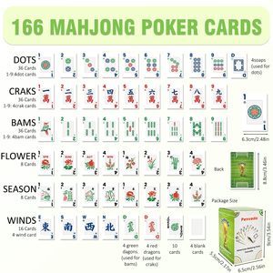 Cartas <span class=keywords><strong>de</strong></span> Mahjong 2026, 166 Piezas, Juego <span class=keywords><strong>de</strong></span> Mahjong Americano con Letras Grandes, 2 Dados, Portátil, Resistente al Agua - Product Image 2