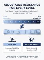 Bandes de Yoga Numériques pour Gymnastique, Sangle à 10 Boucles en Polyamide et Latex, 4x120cm, Résistance Élastique Durable et Flexible pour la Thérapie Physique
