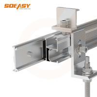SOEASY Connecteur de rail solaire en aluminium pour montage photovoltaïque, kit d'assemblage pour toit et sol