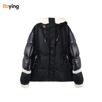 Boying automne hiver classique coupe ajustée doudoune manteau pour femmes mode chaud et résistant au froid Patchwork Design