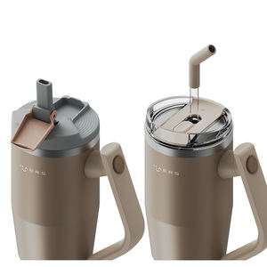 Sıcak satış yeniden kullanılabilir seyahat bardağı yalıtımlı toz boya stokta pipetli bardak kolu - Product Image 3