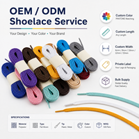 Lacets plats multicolores en gros, lacets tissés unis 6-15mm personnalisés pour baskets décontractées OEM ODM Mingjia