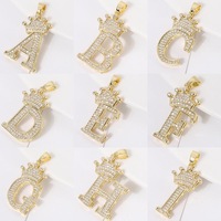 Bijoux de mode colliers faisant initiale or diamant personnalisé plaqué 18k m alphabet numéro lettre pendentif à breloque pour les femmes