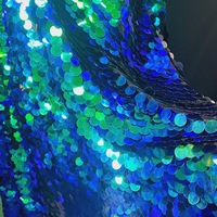Tissu en maille à paillettes grandes de 18 mm, motif écailles de poisson, couleur or champagne, pour toile de fond de robe de mariée et décoration de fête