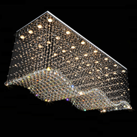 Lustre moderne de luxe en acier inoxydable avec LED et cristaux, hauteur réglable, suspension centrale pour villa et escalier haut