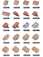 Bloc de bornes électriques à connexion rapide de type levier à fil poussoir en laiton/cuivre 600V, étamé, pour usage industriel et réparation de câblage domestique/DIY