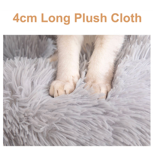 סגנון חדש מיטת מחמד נייד קטן מיטת שינה עגול קטיפה רכה קטיפה רך סופגניות כלב בית לחתול לישון - Product Image 3