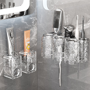 Automatic Toothpaste Dispenser Wall Mounted Corner Storage Box Transparent Durable Bathroom Toothpaste Squeezer - Product Image 4
