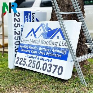 Customized Corrugated Plastic <b>Sheet</b> Environmentally Friendly and <b>Waterproof</b> High-quality 4mm Thick Yard Sign with H Stake - Product Image 1