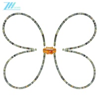 Jadéite de Birmanie et Prehnite avec des morts vert orange d'huître épineuse Cadeau de soulagement du stress pour son collier de force perles rondes