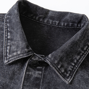 <span class=keywords><strong>Veste</strong></span> <span class=keywords><strong>en</strong></span> <span class=keywords><strong>jean</strong></span> décontractée à <span class=keywords><strong>col</strong></span> rabattu pour hommes, vêtements de rue <span class=keywords><strong>en</strong></span> noir et <span class=keywords><strong>en</strong></span> détresse, vestes <span class=keywords><strong>en</strong></span> <span class=keywords><strong>jean</strong></span> <span class=keywords><strong>en</strong></span> coton et laine pour hommes - Product Image 4