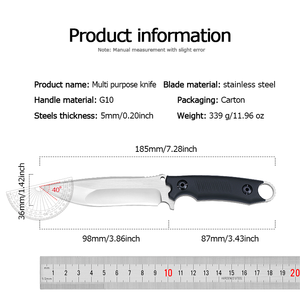 Cuchillo Táctico de Supervivencia de Acero Inoxidable Personalizable con Hoja Fija y Mango de Plástico para Uso en Exteriores y Soporte OEM - Product Image 2