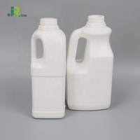 Bouteille de jus, yaourt, lait, sirop de 2 L en PP PE de qualité alimentaire avec couvercle anti-effraction, poignée, impression sérigraphique, design carré