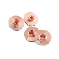 DX D28 M11 Nozel Laser Lapis Ganda Tepi Renda Heksagonal Berlapis Krom dari Tembaga untuk Pemotong Laser Serat Han.
