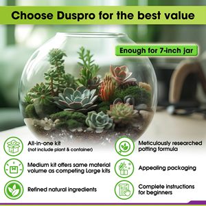 Eco Recycle Terrarium Starter Kit Coco cocco torba muschio di pino corteccia Perlite maglia pomice barriera cura strumenti guida <span class=keywords><strong>libro</strong></span> - Product Image 5
